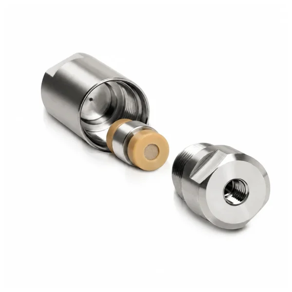C18 HPLC Guard Column and Stainless-Steel Connection Components, gallery view 2 on white background