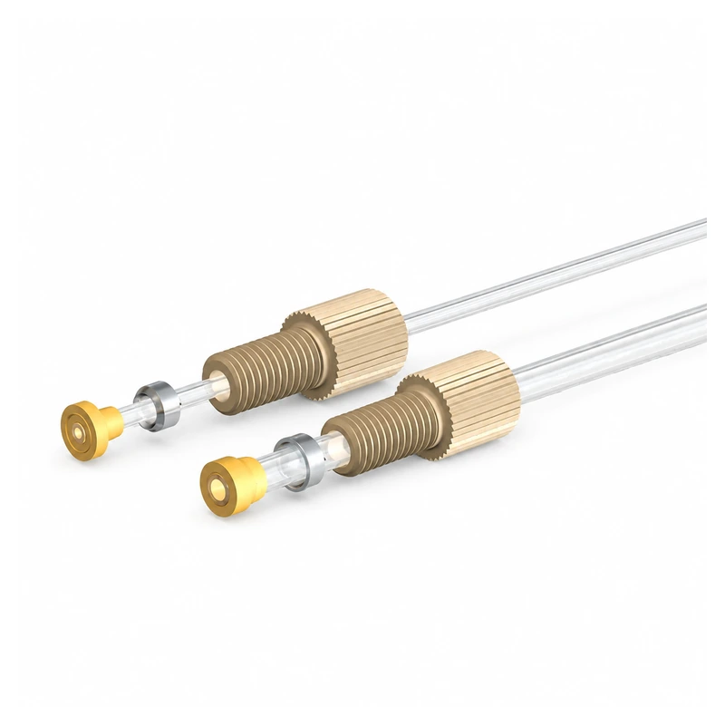 Two RZ06B three-piece fitting assemblies on clear tubing