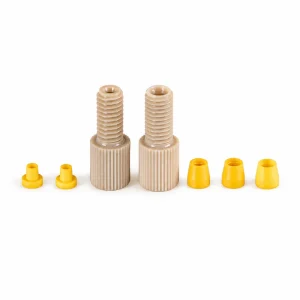 RZ07B PEEK fingertight fittings with five yellow ETFE ferrules