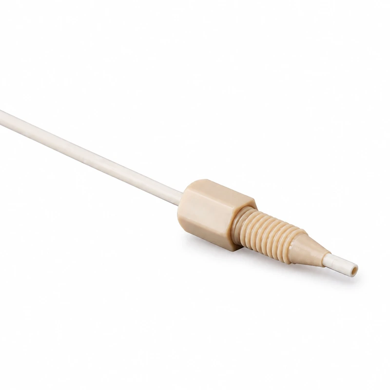 RZ11 PEEK fitting with tubing for chromatography fluid systems