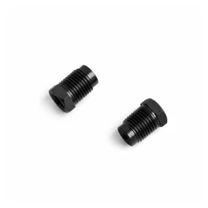 Two black RZADAPT PEEK threaded adapter bodies