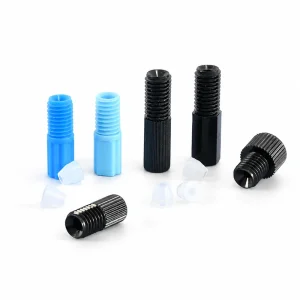 RZANTI blue and black anti-rotation conical fittings with translucent ferrules