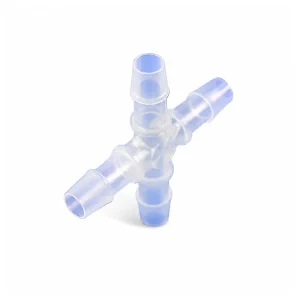 PP Equal Four-Way Barbed Fittings, Multiple Sizes, gallery view 3 on white background