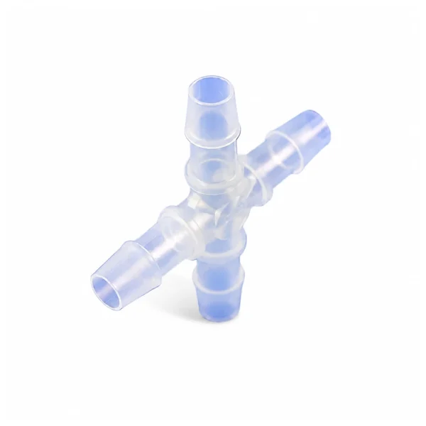 PP Equal Four-Way Barbed Fittings, Multiple Sizes, gallery view 3 on white background
