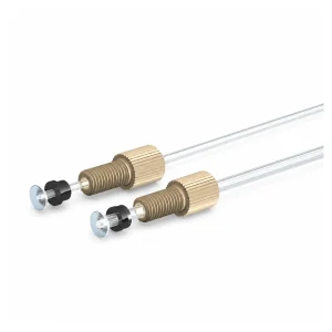 Two RZFLARE06 flanged fitting assemblies with black retaining clips