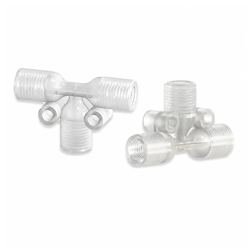 PP Female-Threaded T Fittings, Multiple Materials, gallery view 2 on white background