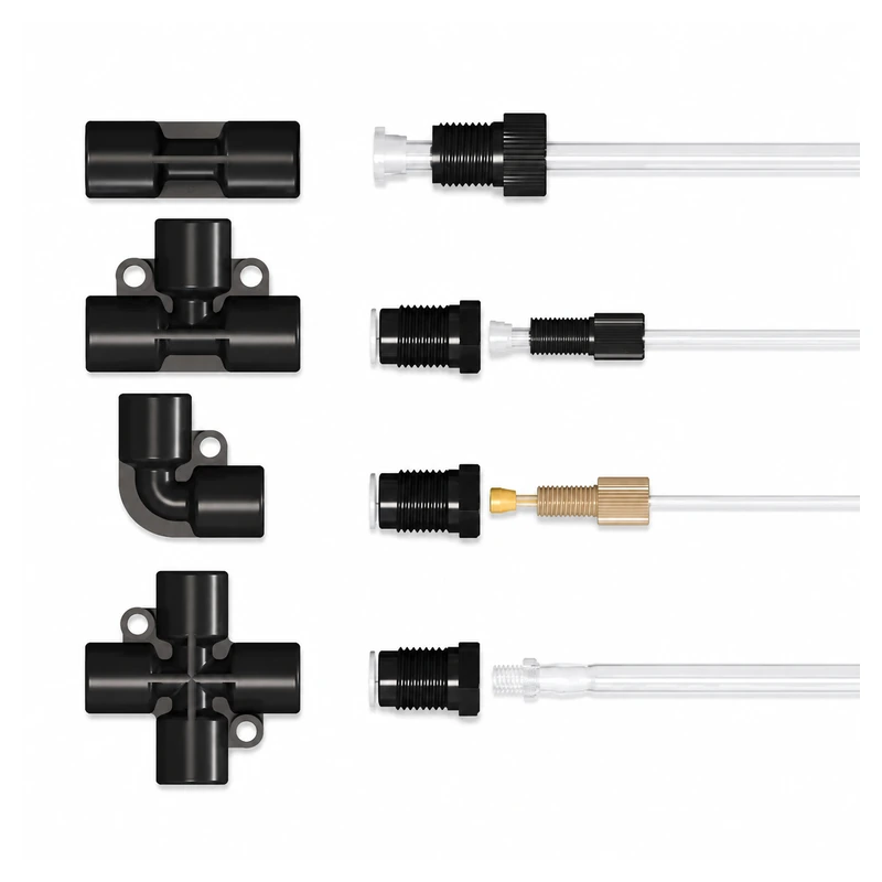 RZLARGE fitting bodies and tubing connection examples