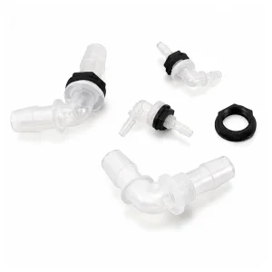PP L-Shaped Through-Panel Fittings, Multiple Sizes, gallery view 1 on white background