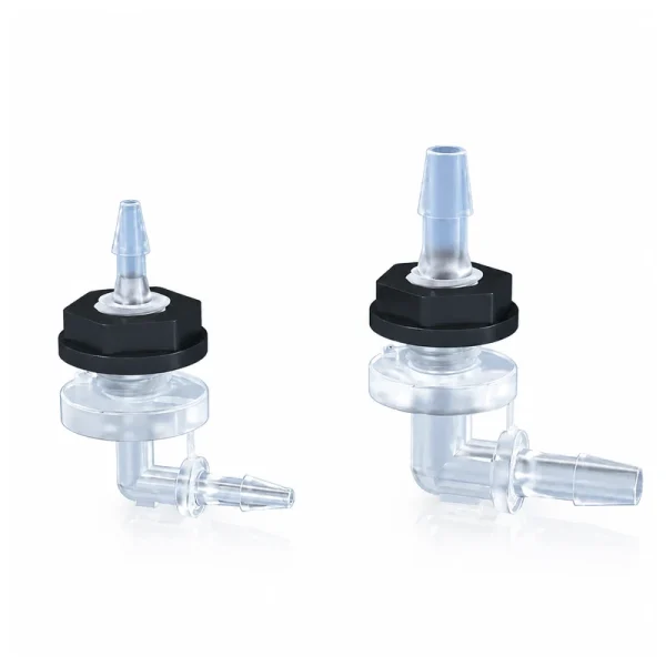 PP L-Shaped Through-Panel Fittings, Multiple Sizes, gallery view 2 on white background