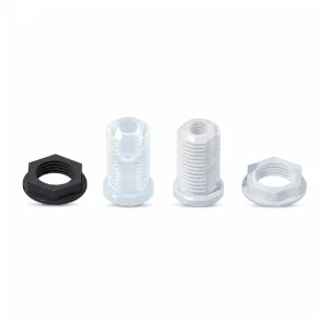 PP and PTFE M12 Through-Panel Fittings, Multiple Models, gallery view 2 on white background