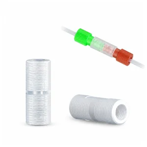 PP and PTFE Female-Threaded Straight Fittings, Multiple Materials, gallery view 3 on white background