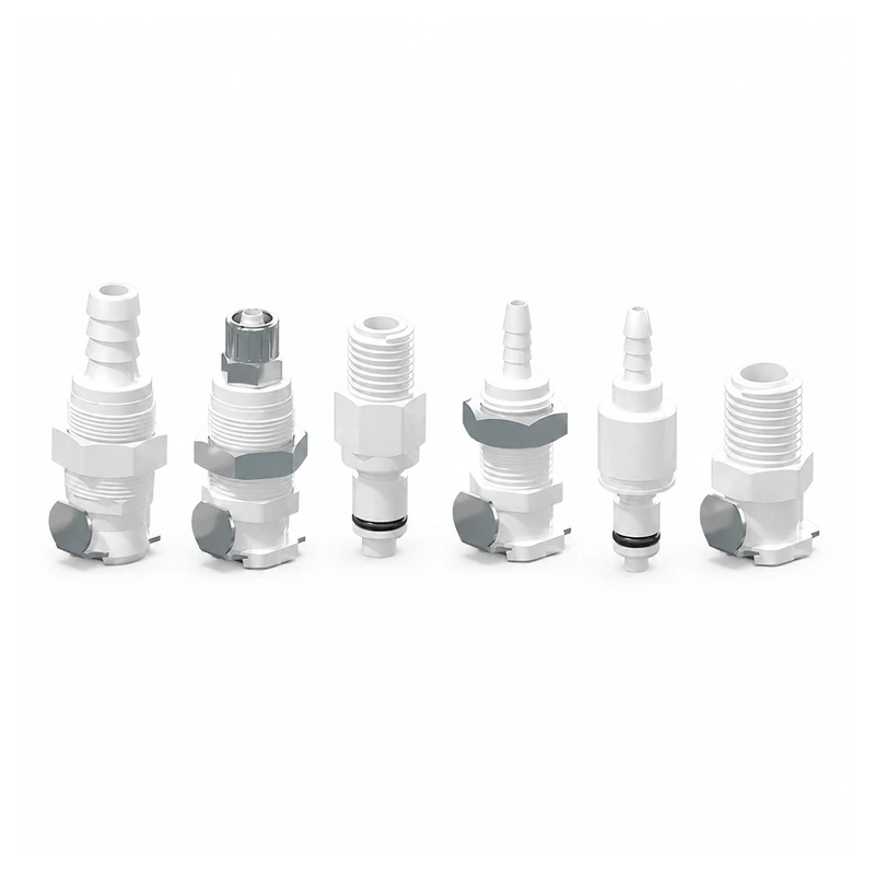 RZQUICKPMC white polymer and metal quick-disconnect coupler bodies