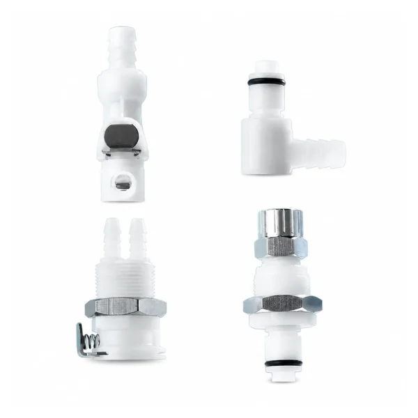 Straight elbow dual-channel and panel RZQUICKPMC couplers