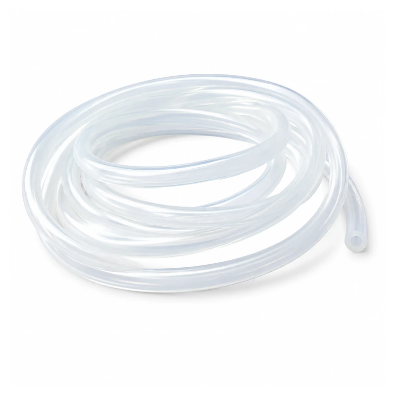 Coiled transparent silicone peristaltic pump tubing