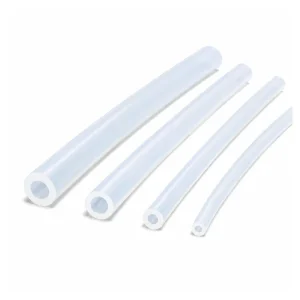 Four transparent RZSILICONETUBE silicone tubes in different diameters
