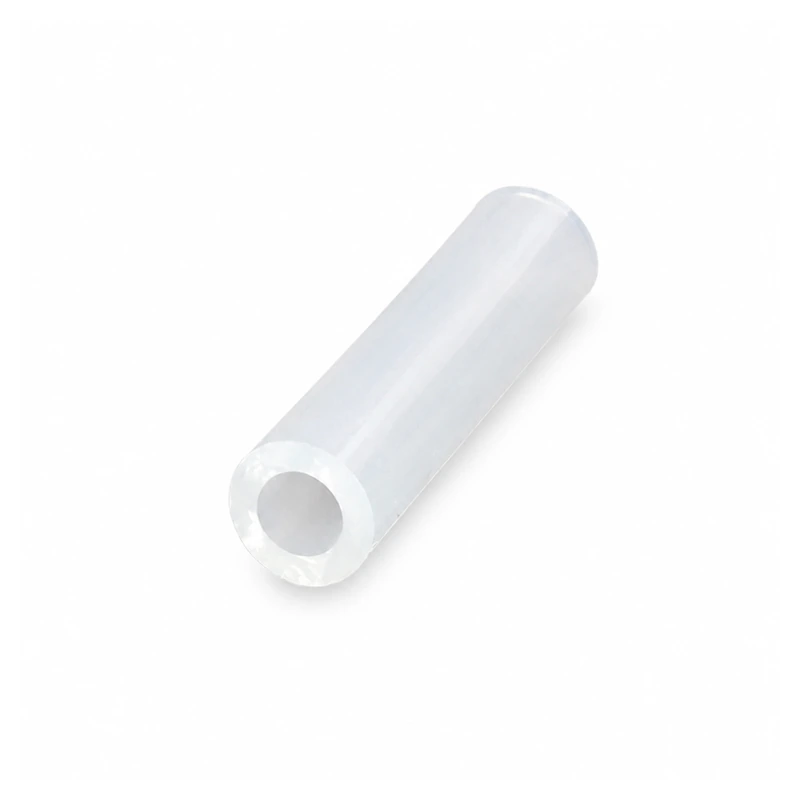 Transparent silicone tube showing bore and wall thickness