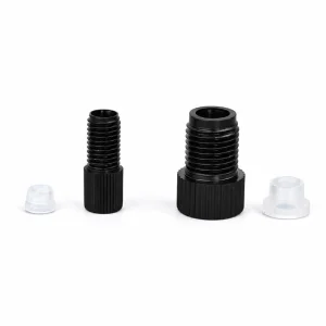 RZWD06B black PEEK conical fittings with translucent ferrules