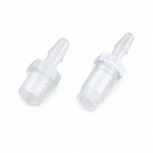 Two RZWZ translucent external-thread straight barb fittings