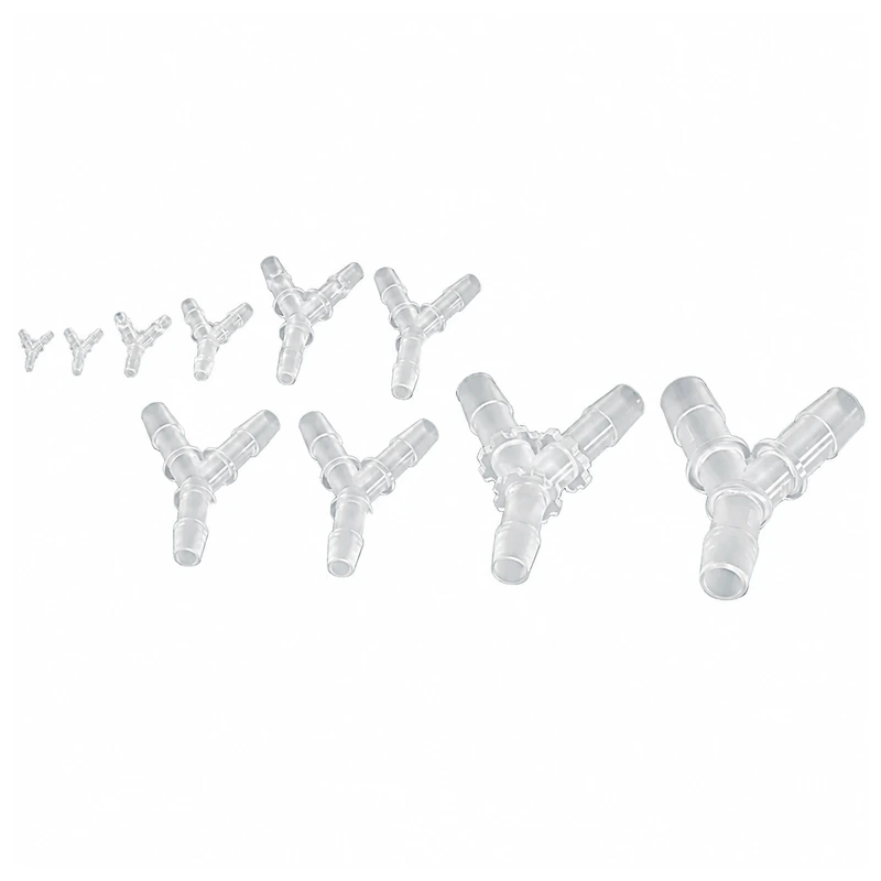 PP Y-Shaped Barbed Hose Fittings, Multiple Sizes, gallery view 1 on white background