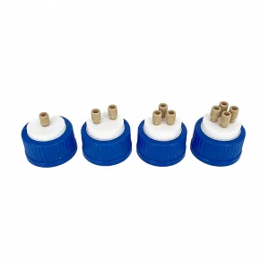 GL45 Solvent Bottle Caps and PEEK Port Components, Multiple Models, gallery view 1 on white background