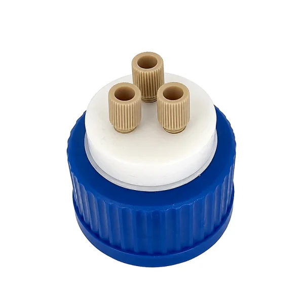 GL45 Solvent Bottle Caps and PEEK Port Components, Multiple Models, gallery view 2 on white background