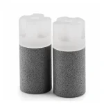 Stainless steel HPLC solvent inlet filter, 1/8 inch D12, ten pieces, on white background