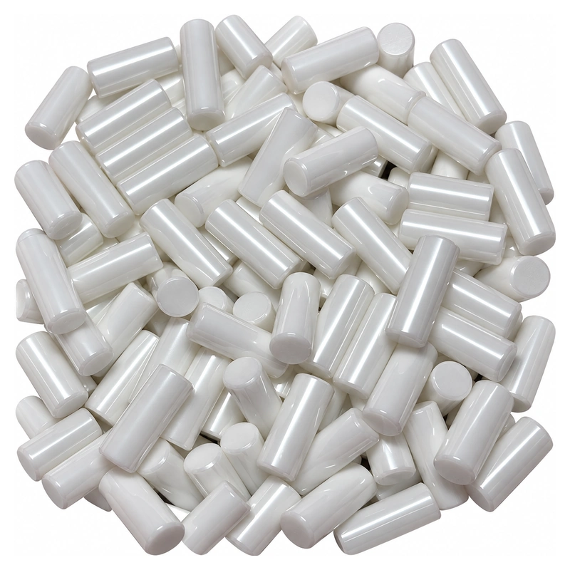 8 mm Zirconia Ceramic Rods and Positioning Pins, Multiple Lengths and Chamfers, gallery view 1, centered on white background