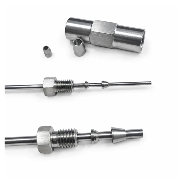 01-7 Stainless-Steel HPLC Compression Fittings and Ferrules, 1/16 and 1/8 in, gallery view 1 on white background