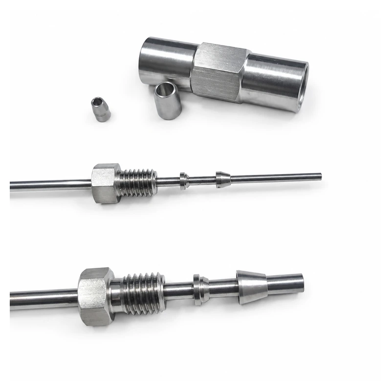 Stainless-Steel HPLC Compression Fittings and Ferrules, 1/16 and 1/8 in, gallery view 1 on white background
