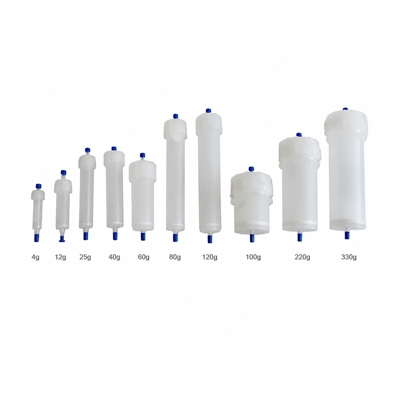 Medium- and low-pressure chromatography empty columns in ten source sizes