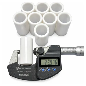 Polished Zirconia Ceramic Plunger Tube, 24 mm OD, 18 mm ID, 48 mm Length, gallery view 2, centered on white background
