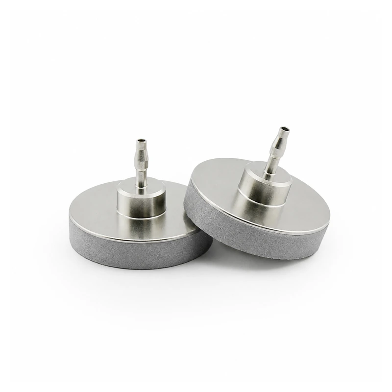 Stainless steel HPLC solvent inlet filter configurations with pore-size options on white background